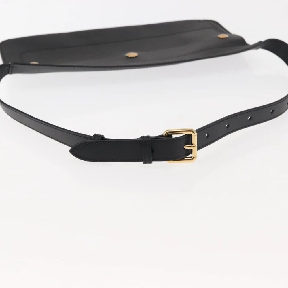 BURBERRY Waist Bag Leather Black Gold - Picture 8 of 15